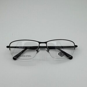Harley-Davidson Black Semi-Rimless Eyeglass Frames